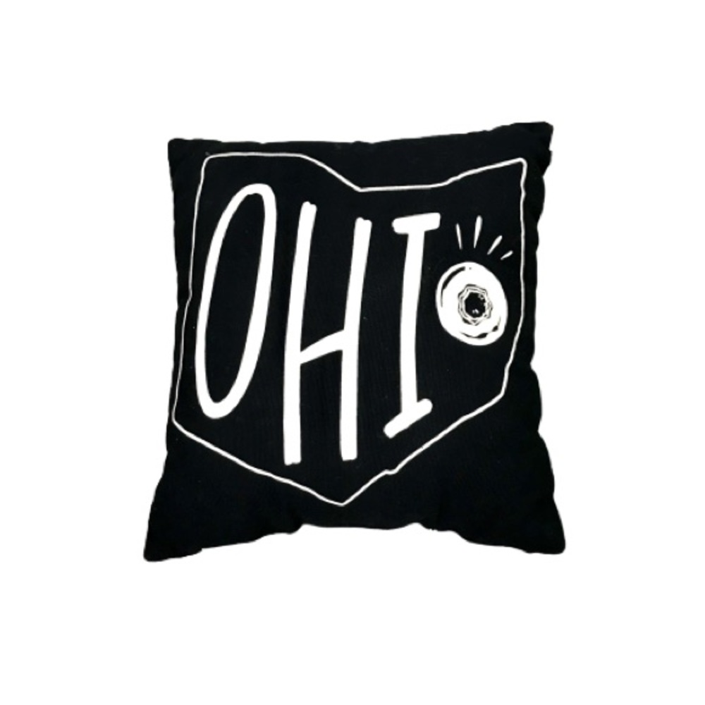 2/$20 Small Decorative Black and White Ohio Pillow
